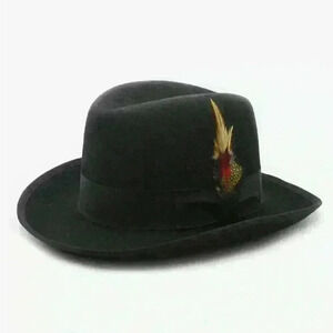 Godfather  100% Wool Black  Men's Hat New With Tag By St.Patrick Size M